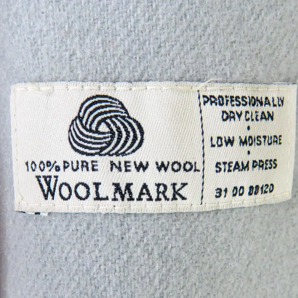 Stephanie Andrews 1970s Vintage Gray Blue Double-Breasted Wool Blazer Jacket 4 - Picture 5 of 6